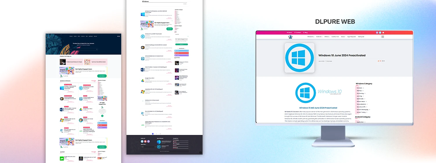 طراحی وبسایت دانلودی DLPURE توسط رایاتکس
